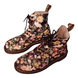 Dr. Martins Floral Lace-Up Ankle Boots